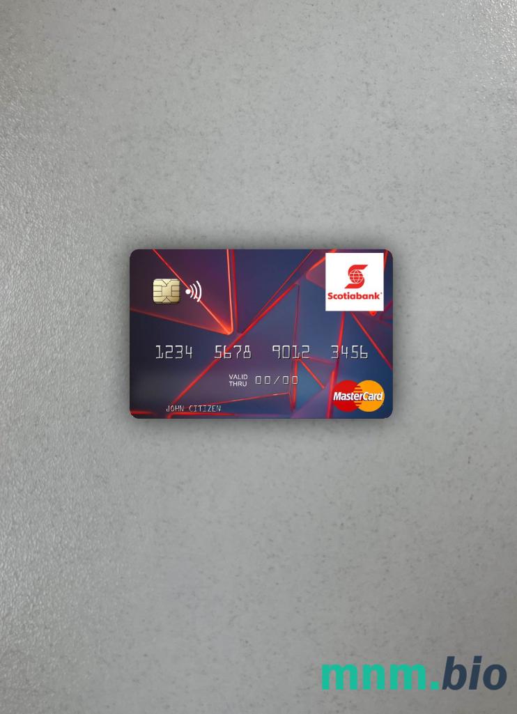 Guyana bank of Nova Scotia wygląd zdjęcia mastercard skan PSD + zdjęcie
